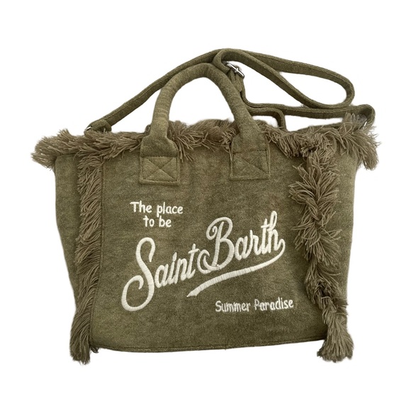 NWOT MC2 Saint Barth Olive Green Terry Cloth Women's Bag - Picture 2 of 4